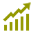 Ascending bar graph with zig-zag arrow